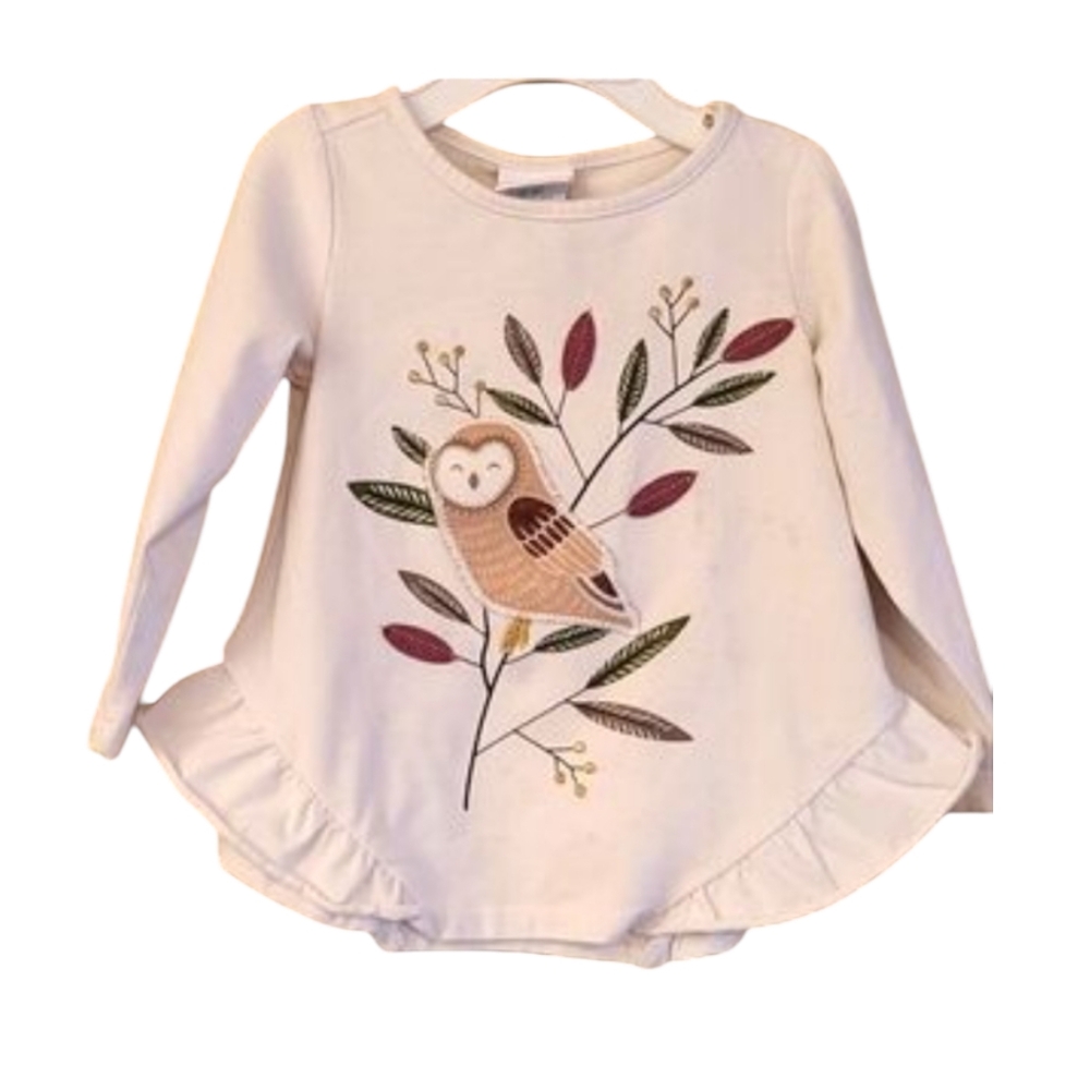 Maggie & Zoe graphic owl long sleeve T-shirt lil girl size 2T